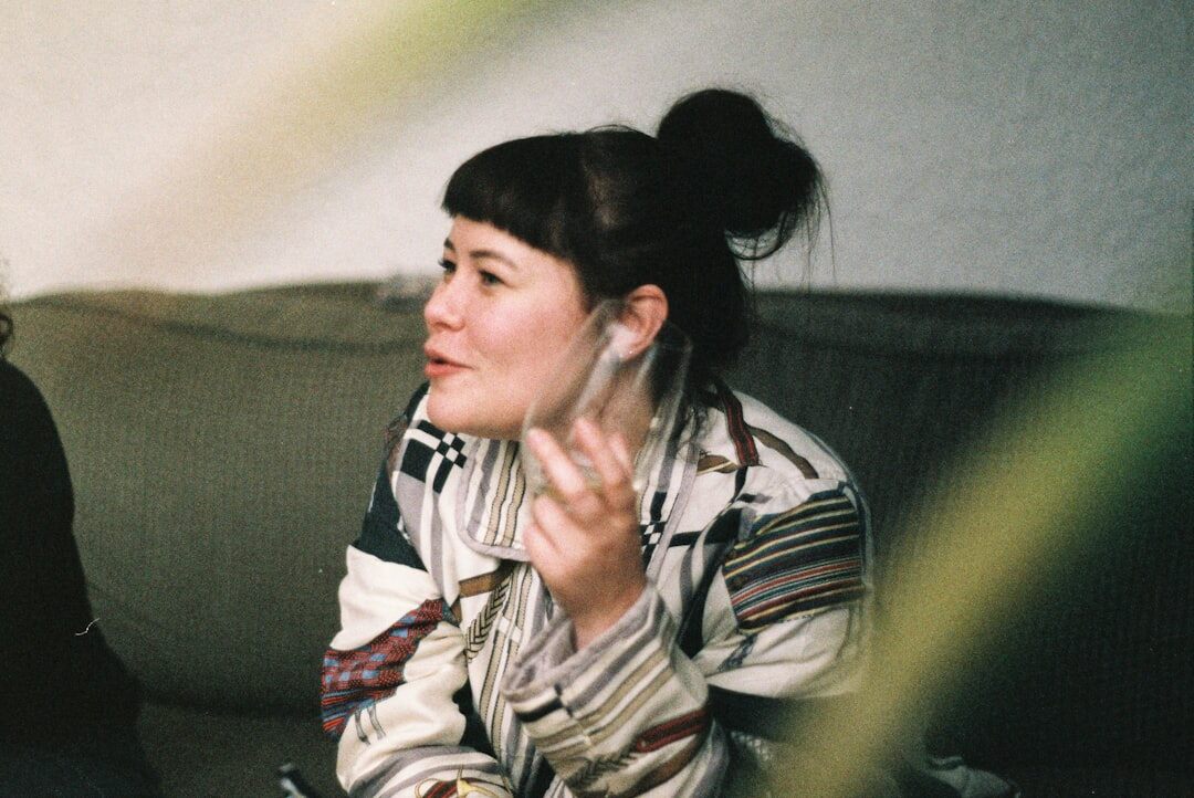 person making eye contact in conversation