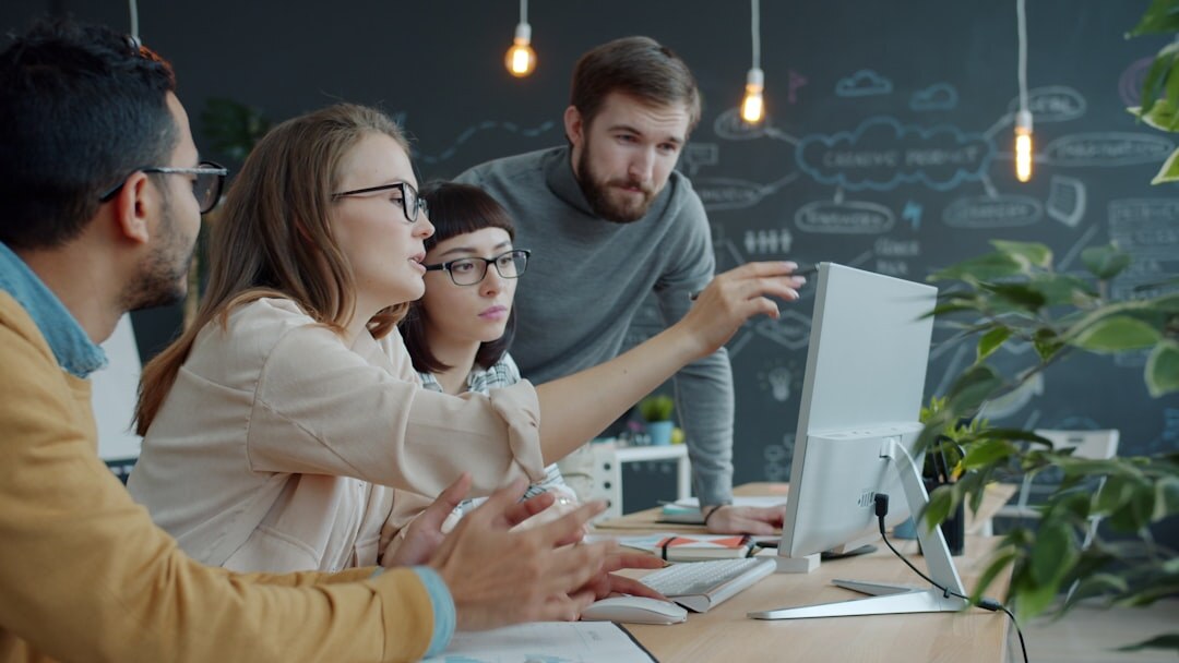 woman explaining idea to group