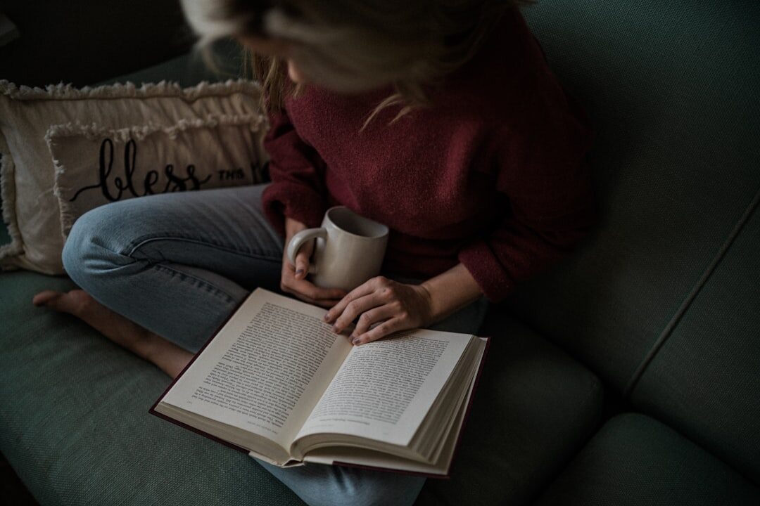 person reading book